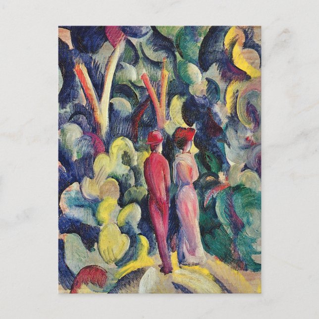 Couple on the Forest Track by August Macke Postcard (Front)