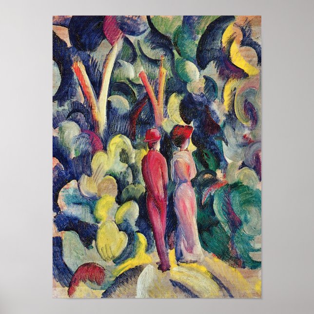 Couple on the Forest Track by August Macke Poster (Front)