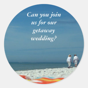 Couple on the Sandy Beach Classic Round Sticker