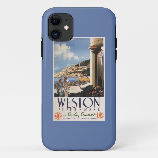 Couple Overlooking Coast Railway Poster Case-Mate iPhone Case (Back)