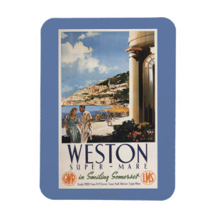 Couple Overlooking Coast Railway Poster Magnet