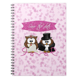 couple owl - save-the-date notebook