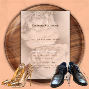 Couple Peach Roses Invitation
