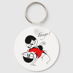 couple performing a tango step key ring