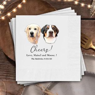 Couple Pet Hand Drawing Personalised Cheers Napkin