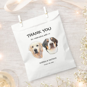 Couple Pet Hand Drawing Personalised Thank You Favour Bag