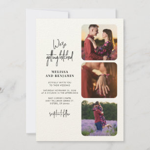 Couple Photo Collage Getting Hitched Wedding Invitation