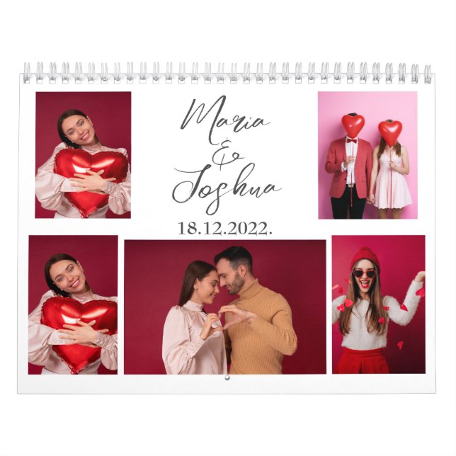 Couple Photo Collage Valentine's Day  Calendar (Cover)