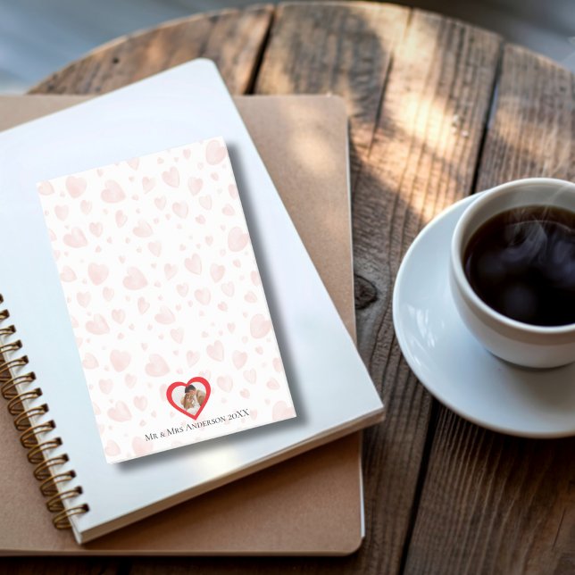 Couple Photo Heart Background Custom romantic Post-it Notes (Creator Uploaded)