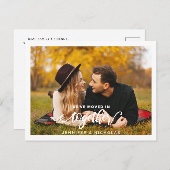 Couple Photo House Moving Announcement Postcard (Front/Back)