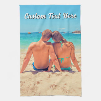 Couple Photo Kitchen Towel Personalised Text