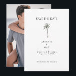Couple Photo Palm Tree Save the Date<br><div class="desc">Palm Tree Save the Date Card.  White background.  Digital option.  Couple Photo.</div>