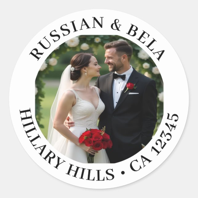 Couple Photo Return Address Sticker (Front)