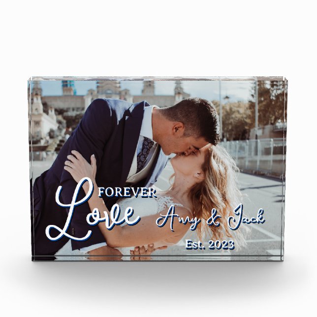 Couple Photo Romantic w/ Names Block (Front)