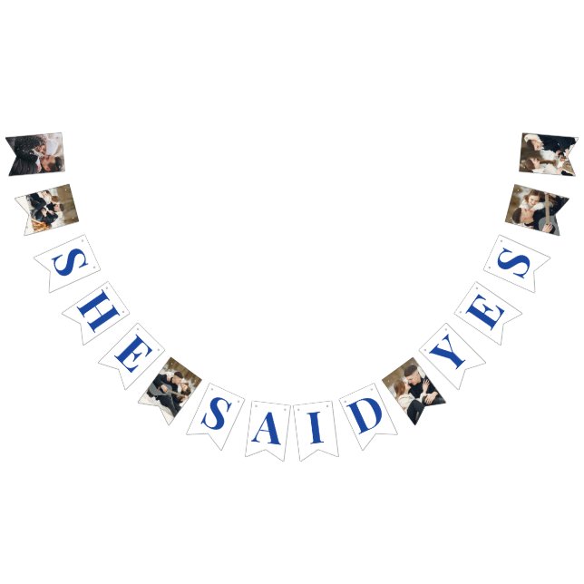 Couple Photo Royal Blue Bridal Shower Bunting (All)