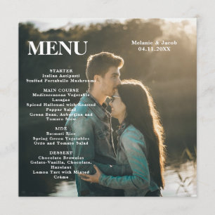 Couple Photo Square Wedding Menu