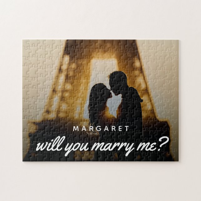 Couple Photo Unique Fun Marriage Proposal  Jigsaw Puzzle (Horizontal)