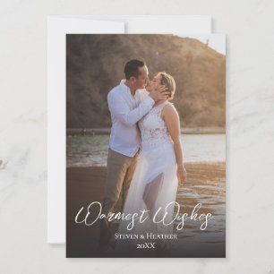 Couple Photo Warmest Wishes Holiday Card