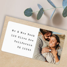 Couple Photo Wedding Return Address Label