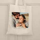 Couple Photo Wedding Tote Bag<br><div class="desc">A custom photo design with typewriter caption text which can easily be personalised along with your own full size photo. The perfect gift for any occasion!</div>