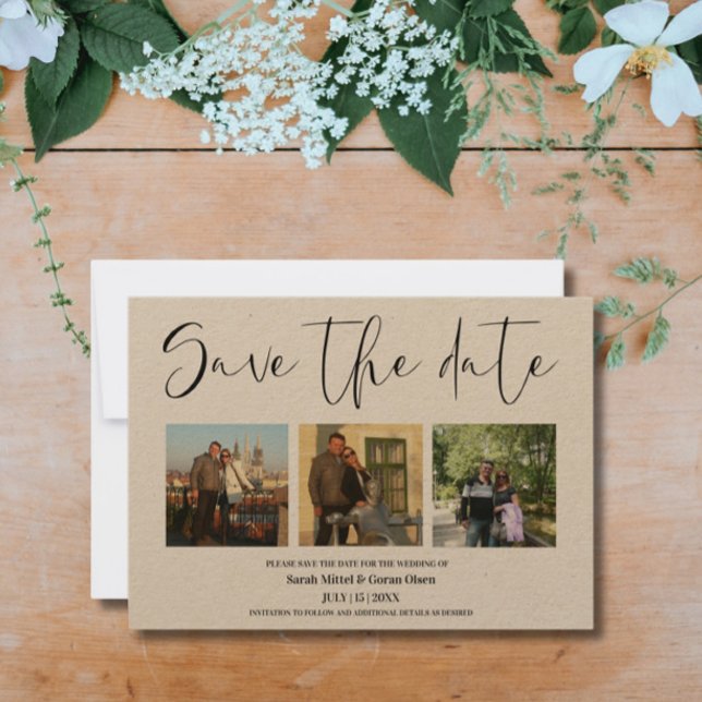  Couple Photos Wedding Kraft Save the date  (Creator Uploaded)