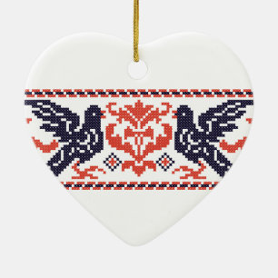 Couple pigeons ceramic ornament