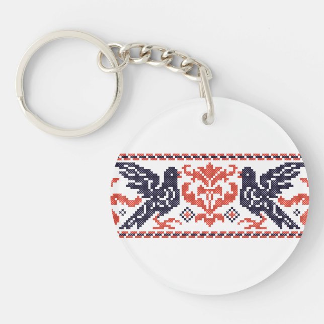 Couple pigeons key ring (Front)