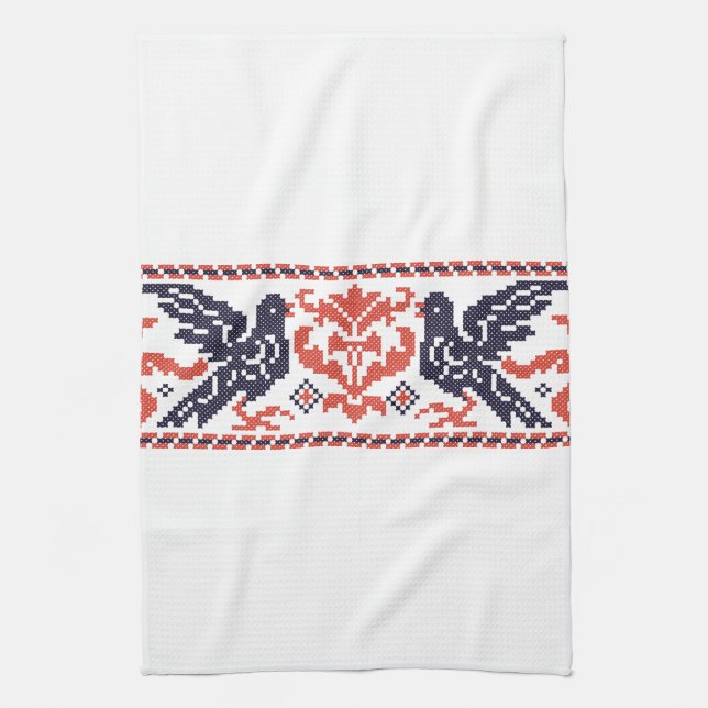 Couple pigeons tea towel (Vertical)
