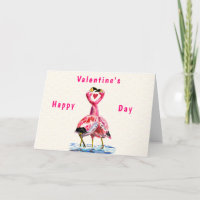 Couple Pink Flamingo Valentine's Day Card