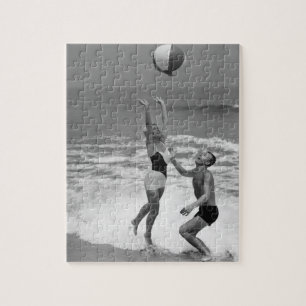 Couple Playing with a Beachball Jigsaw Puzzle