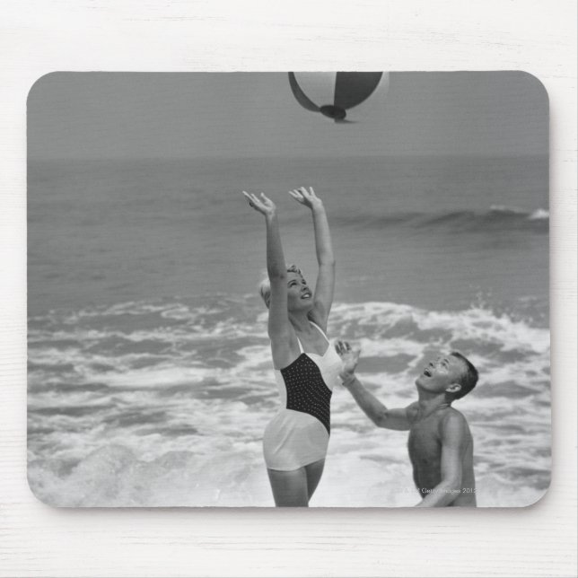 Couple Playing with a Beachball Mouse Pad (Front)