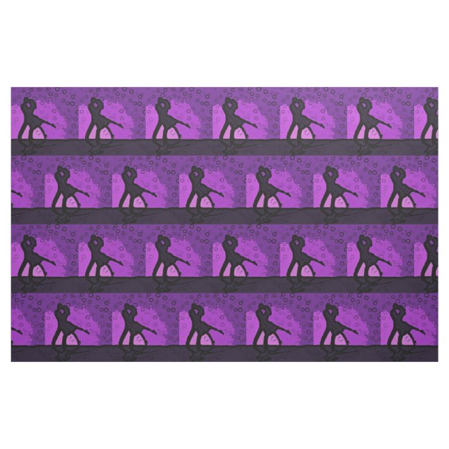 Couple Purple Silhouette Fabric (Fat Quarter)