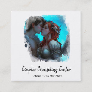 *~* Couple QR Angels Marital Counseling AP55  Square Business Card