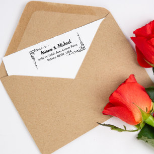 Couple Return Address, Wedding or Family  Rubber Stamp