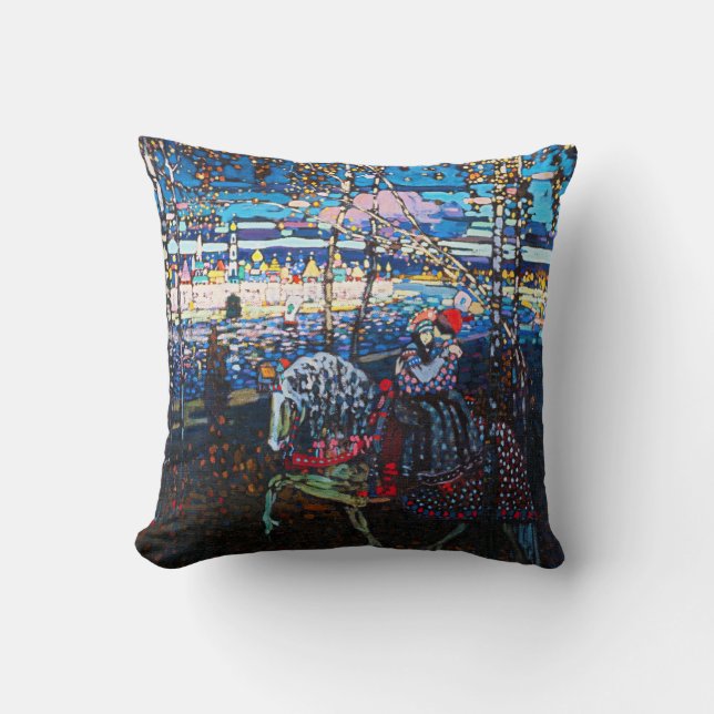 Couple Riding a White Horse, Wassily Kandinsky Cushion (Front)