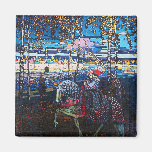 Couple Riding a White Horse, Wassily Kandinsky Magnet (Front)