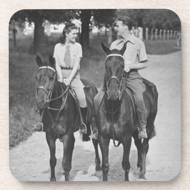 Couple Riding Horses Coaster (Front)