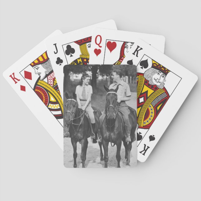 Couple Riding Horses Playing Cards (Back)