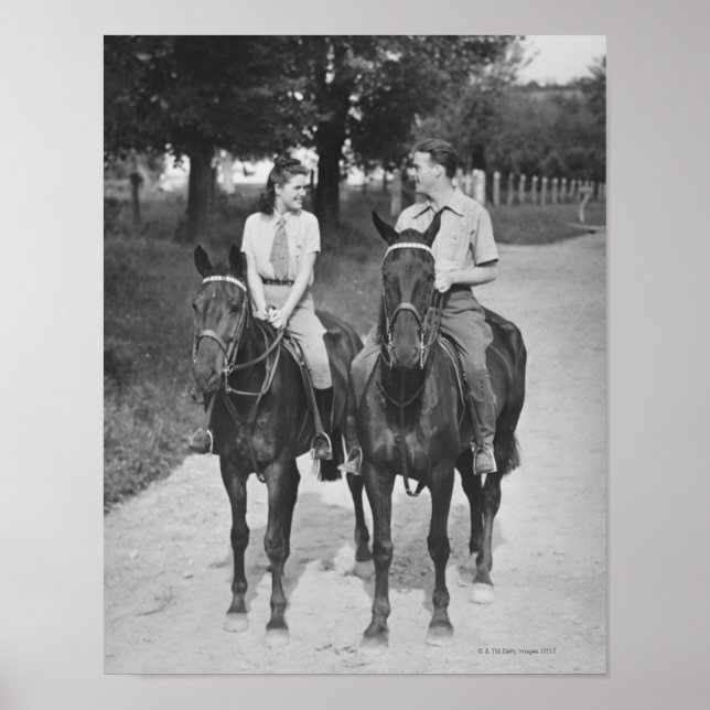 Couple Riding Horses Poster (Front)
