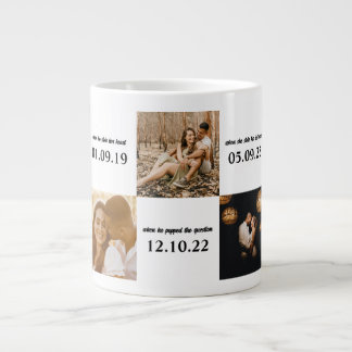 Couple Romantic Moments Personalised Dates Photos Large Coffee Mug