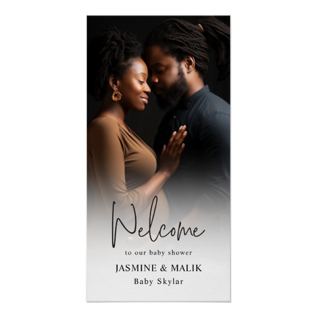 Couple’s Baby Shower Personalised Photo  Poster (Front)