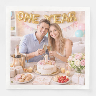 Couple’s First Wedding Anniversary Celebration Pho Napkin