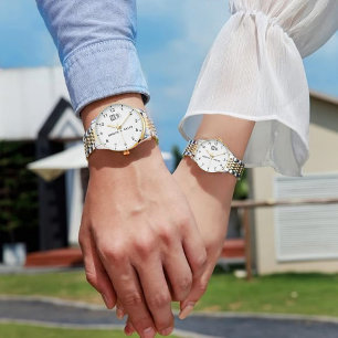 Couple’s Names with Initials & Wedding Date Watch