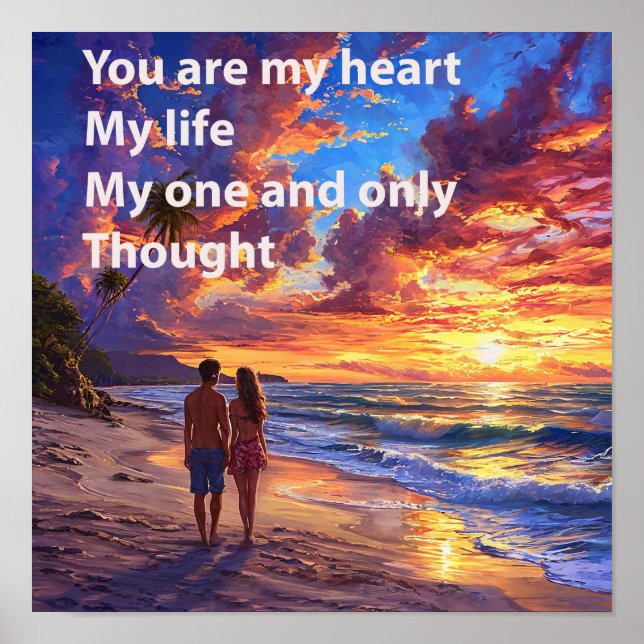 🌅 Couple Sea Love Romantic Valentine Inspirationa Poster (Front)