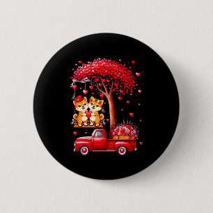 Couple Shiba Inus Valentine Hearts Tree Pickup Tru 6 Cm Round Badge