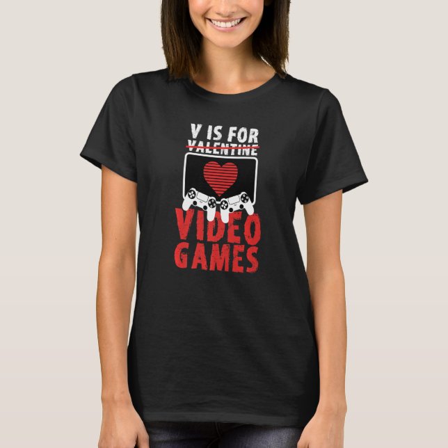 Couple Shirt V Is For Video Games Novelty  Men Wom (Front)