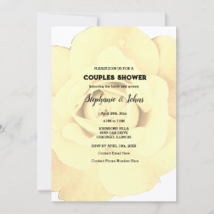 Couple Shower Ivory Rose Floral Cool Wedding Invitation