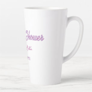 couple shower name date grey trendy simple pink latte mug
