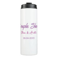 couple shower name date grey trendy simple pink