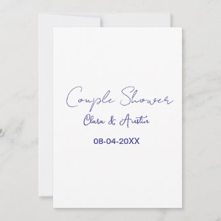 couple shower name date purple trendy simple minim invitation